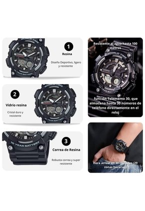 Reloj Casio Modelo AEQ-110W-1A Diseño Deportivo