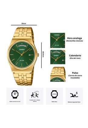 Reloj Casio Modelo MTP-B146G-3A Diseño Elegante