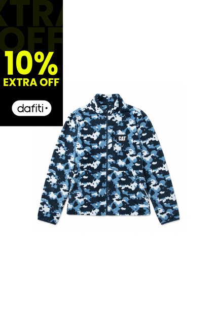 Buzo Hombre Cat Microfleece Full Zip Celeste CAT