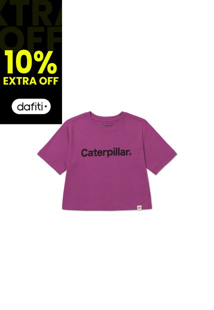 Camiseta Mujer Cat Caterpillar Ringer C Púrpura CAT