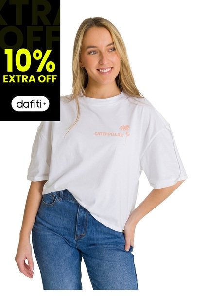 Camiseta Mujer CAT OVERSIZE GRAPHIC TEE Blanco CAT