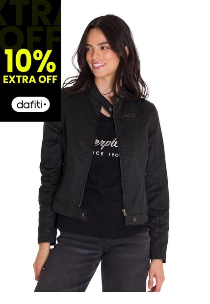 Chaqueta Mujer CAT W WAXED MOTO JACKET Negro CAT