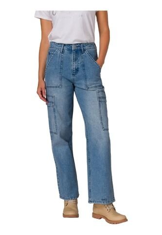 Pantalon CAT Mujer DENIM RELAXED CARGO Azul CAT CAT