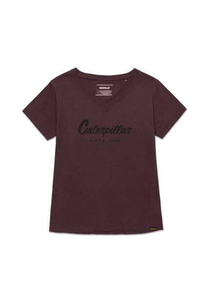 Camiseta Mujer CAT CATERPILLAR METALLIC Vinotinto CAT