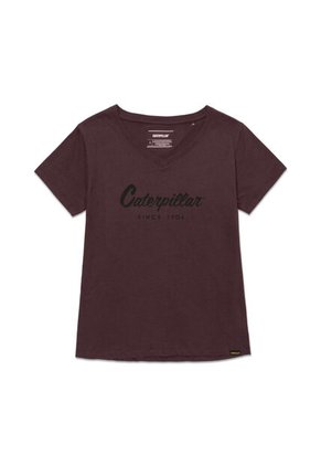 Camiseta Mujer CAT CATERPILLAR METALLIC Vinotinto CAT