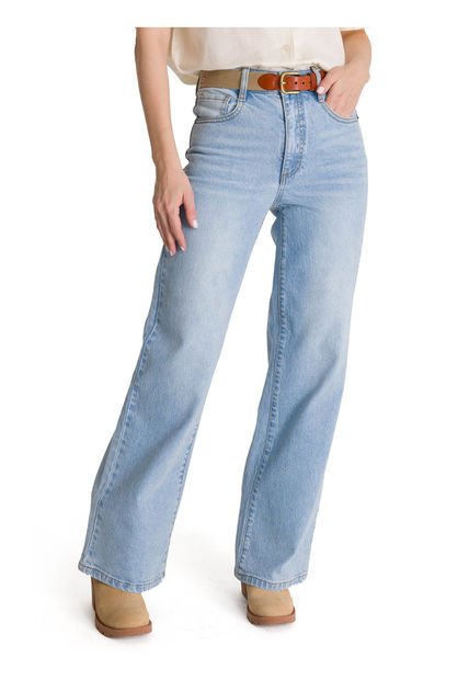 Pantalon Mujer CAT DENIM WIDE LEG Azul CAT