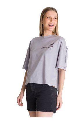 Camiseta Mujer CAT OVERSIZE GRAPHIC TEE Gris CAT