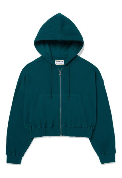 Buzo CAT Mujer WAFFLE-KNIT CROPPED Azul CAT