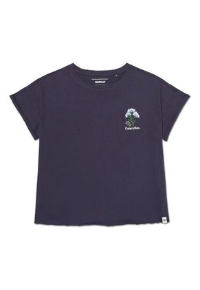 Camiseta CAT Mujer CROSS STITCH RELAXED Azul CAT