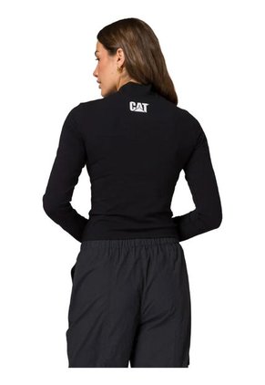 Camiseta CAT Mujer SPORTY MOCK NECK L/S Negro CAT