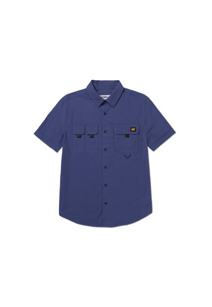Camisa Hombre Cat Utility S/S Shirt Azul CAT
