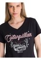 Camiseta Mujer CAT V-NECK GRAPHIC TEE 1 Negro CAT de CAT