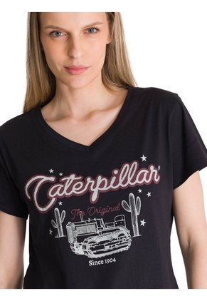 Camiseta Mujer CAT V-NECK GRAPHIC TEE 1 Negro CAT