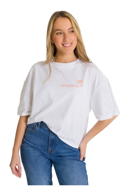 Camiseta Mujer CAT OVERSIZE GRAPHIC TEE Blanco CAT