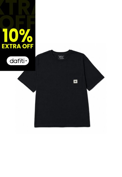 Camiseta Hombre Cat Solid Pocket Label T Negro CAT