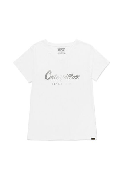 Camiseta Mujer CAT CATERPILLAR METALLIC Blanco CAT