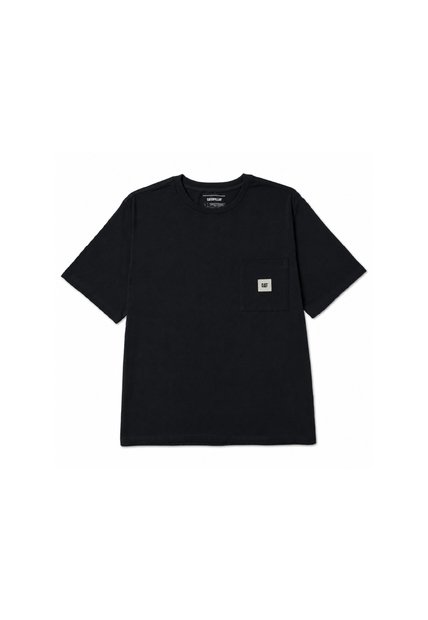 Camiseta Hombre Cat Solid Pocket Label T Negro CAT