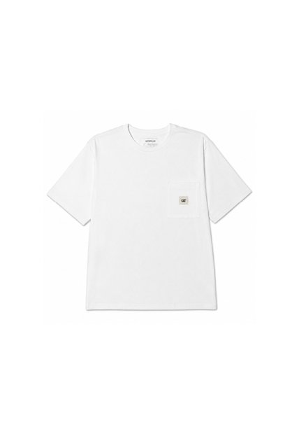 Camiseta Hombre Cat Solid Pocket Label T Blanco CAT