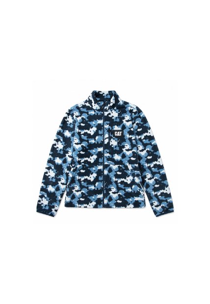 Buzo Hombre Cat Microfleece Full Zip Celeste CAT