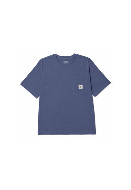Camiseta Hombre Cat Solid Pocket Label Azul 2 CAT