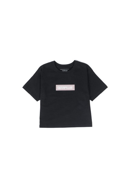 Camiseta Mujer Cat Crop Graphic Tee Negro CAT
