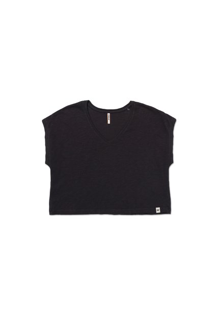 Chaleco Mujer Cat Slub Knit Deep V-Nec Negro CAT