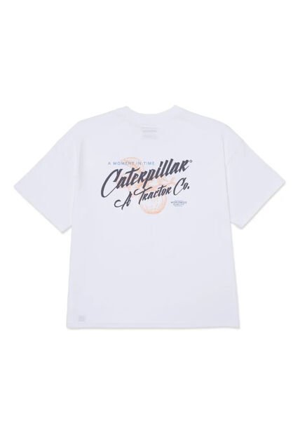 Camiseta CAT Mujer MOMENT IN TIME BOXY Blanco CAT