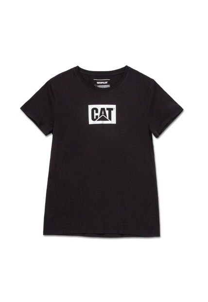 Camiseta Mujer CAT METALLIC CAT LOGO TE Negro CAT