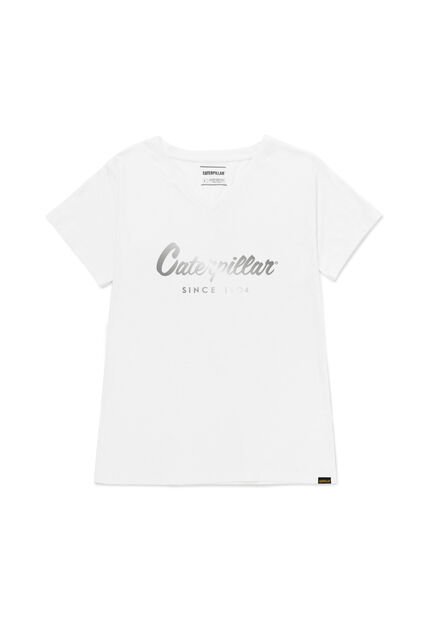 Camiseta Mujer CAT CATERPILLAR METALLIC Blanco CAT