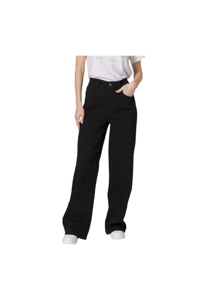 Pantalon CAT Mujer DENIM WIDE LEG Negro CAT