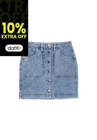 Falda Mujer Cat Denim Shank Front Sk Azul CAT CAT