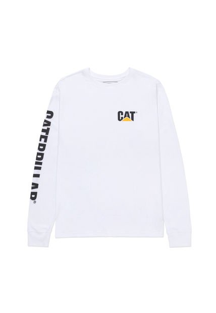 Buzo Hombre CAT TRADEMARK BANNER L/S Blanco CAT