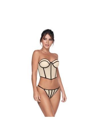 Corpiño De Tull Transparente Beige Chamela  44050 Chamela