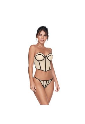 Corpiño De Tull Transparente Beige Chamela  44050