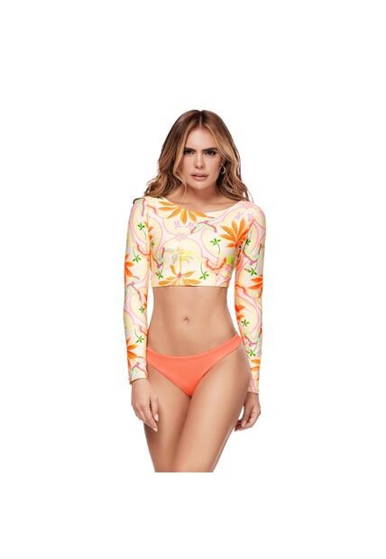 Crop Top De  Baño Estampado Chamela  45565