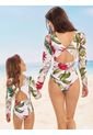 Vestido De Baño Entero Manga Larga Kids de Chamela