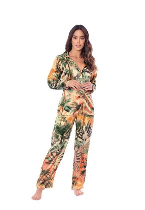 Blusa De Pijama En Satín Con Botones Delanteros - Chamela 29283