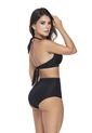 Panty Talle Alto Vestidos De Baño Para Mujer, Realce Cintura Y Control De Abdomen-Negro-Negro de Chamela