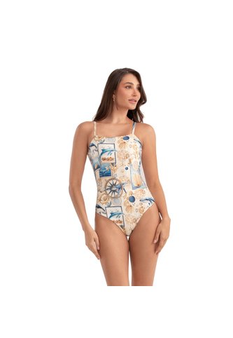 Vestido  De Baño Entero Chamela Estampado  47765  Chamela