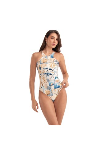 Vestido De  Baño  Entero Chamela Estampado  47745  Chamela