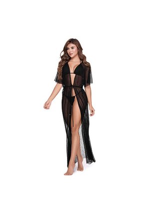 Salida De Baño Kimono En Malla Negro 44555