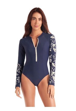 Vestido De Baño Entero Manga Larga AZUL NAVY Chamela 43835