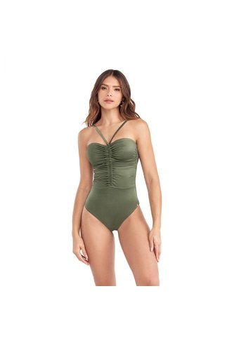 Vestido De  Baño  Entero Oliva Verde Chamela  46875 Chamela
