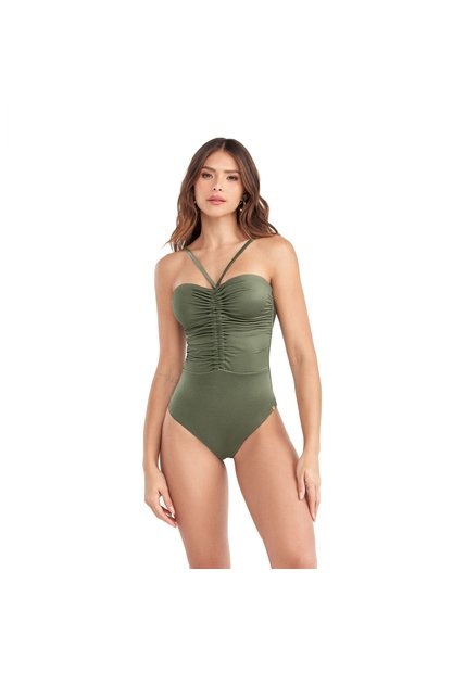 Vestido De  Baño  Entero Oliva Verde Chamela  46875
