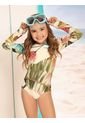 Vestido De Baño Entero Manga Larga Kids de Chamela