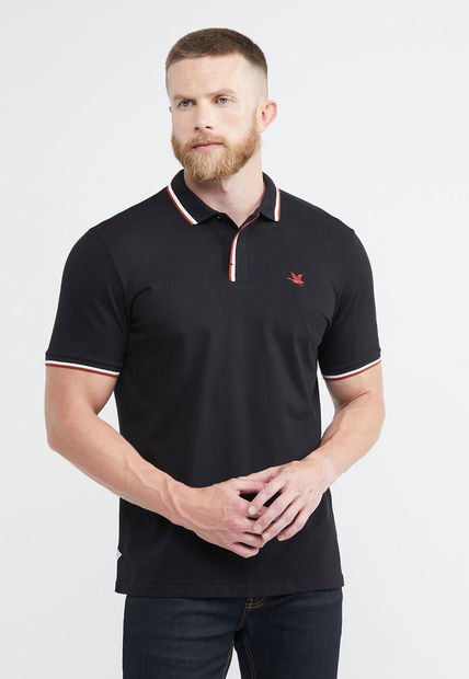 Polo Negro-Terracota-Blanco Chevignon