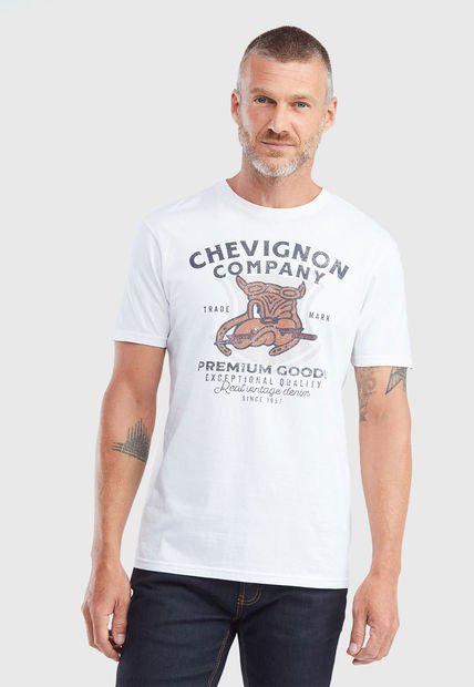 Camiseta Blanco-Negro-Café CHEVIGNON
