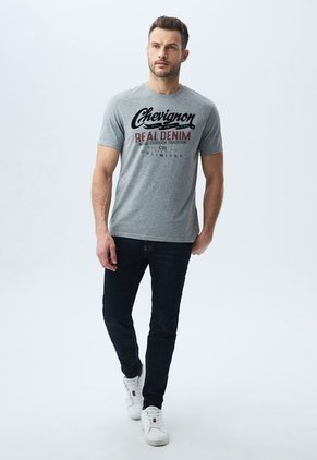 Camiseta Gris-Negro-Marfil Chevignon