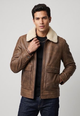 Chaqueta Cuero CHEVIGNON Café Chevignon