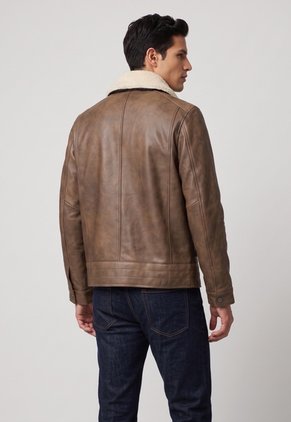 Chaqueta Cuero CHEVIGNON Café